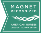 Magnet Logo with the text "Magnet recognized. American Nurses Credentialing Center"