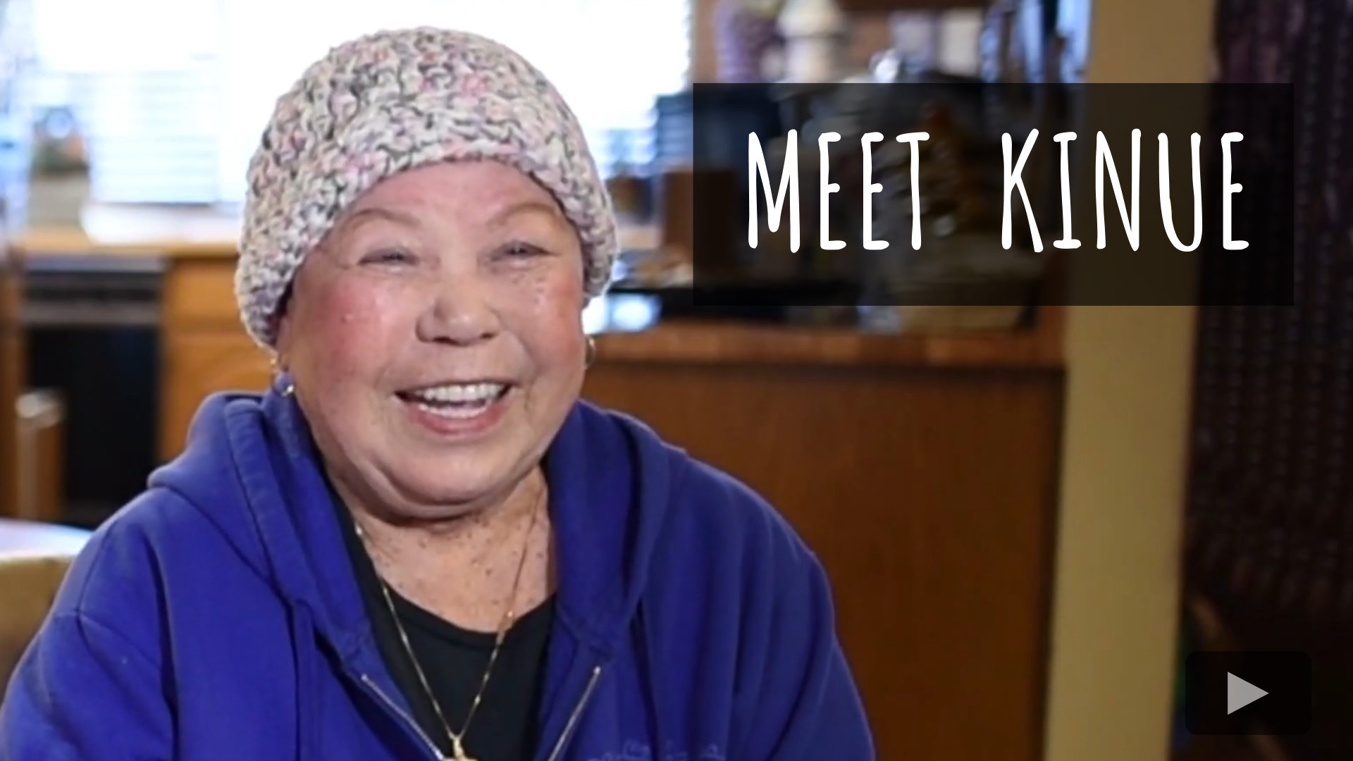 Kinue's cancer story. Clicking on this image will cause the video to appear in a pop-up window and play.