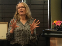 Genetic Counselor Karen Vikstrom shares eye-opening information about direct-to-consumer genetic tests with Soroptimist International of Vacaville members.