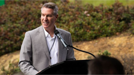 CEO of NorthBay Health, Mark Behl, addressing the crowd.